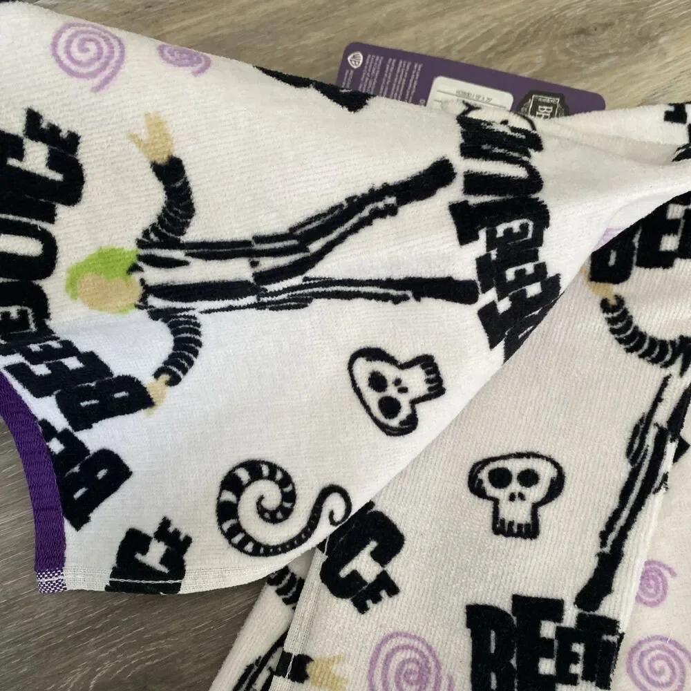 Beetlejuice Halloween White Hand Towels 2 Pack NEW